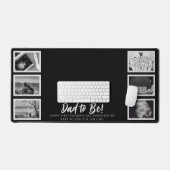 Vader wordt 1e Vaderdag 6 Photo Collage Zwart Bureaumat (Keyboard & Muis)