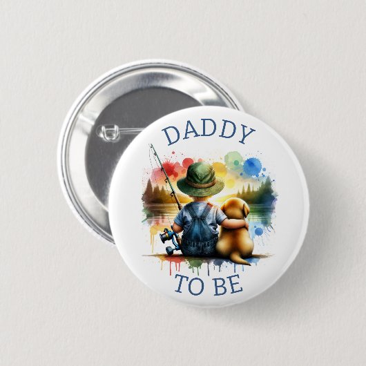 Vader wordt Boy's Geviste Baby shower Button (Voorkant /achterkant)