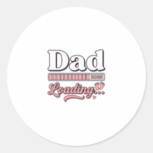 Vader wordt geladen 2025 Baby Aankondiging Vintage Ronde Sticker