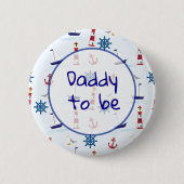 Vader wordt Nautisch Baby shower Button (Voorkant)