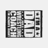 Vader Wrestling Coach Coaches Vaderdag Shirten GIF Fleece Deken (Voorkant (Horizontaal))