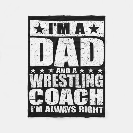 Vader Wrestling Coach Coaches Vaderdag Shirten GIF Fleece Deken (Voorkant)