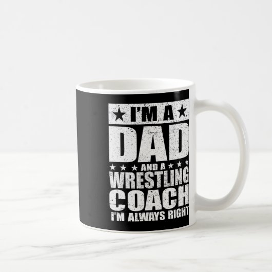 Vader Wrestling Coach Coaches Vaderdag Shirten GIF Koffiemok (Rechts)