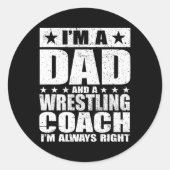Vader Wrestling Coach Coaches Vaderdag Shirten GIF Ronde Sticker (Voorkant)