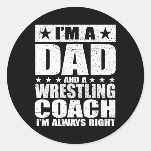 Vader Wrestling Coach Coaches Vaderdag Shirten GIF Ronde Sticker (Voorkant)