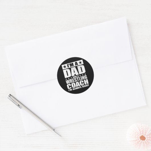 Vader Wrestling Coach Coaches Vaderdag Shirten GIF Ronde Sticker (Envelop)