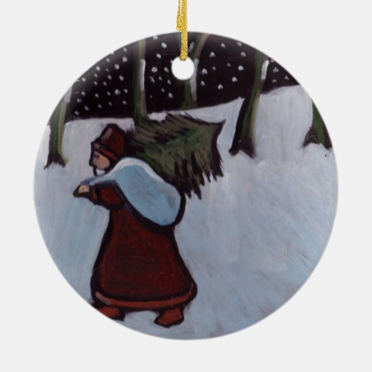 (Vader xmas Ornament) Keramisch Ornament (Achterkant)