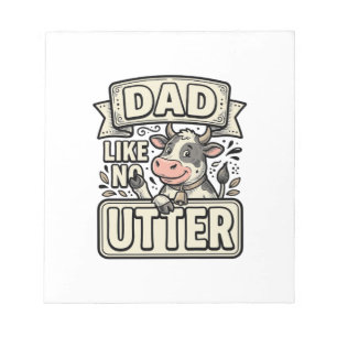Vader zoals geen andere grappige koe vintage vecto notitieblok