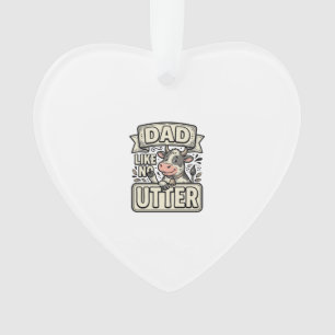 Vader zoals geen andere grappige koe vintage vecto ornament