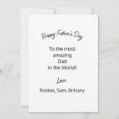 Vader, zonen eerste held, dochters eerste liefde kaart (Achterkant)