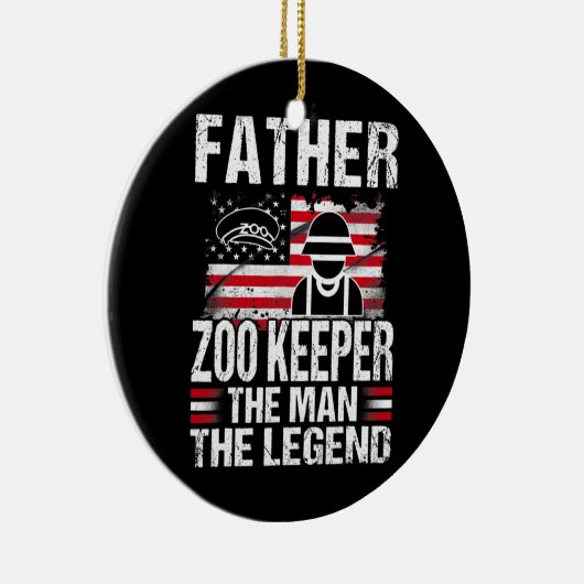 Vader Zoo Keeper het Man de Legende Retro VS Keramisch Ornament (Rechts)