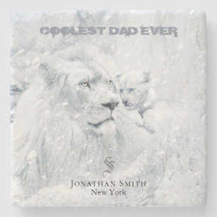 Vader & zoon / Beste vader, witte luis & kraak op  Stenen Onderzetter