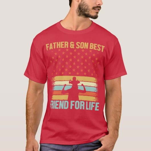 Vader zoon beste vriend voor het leven retro t-shirt (Voorkant)