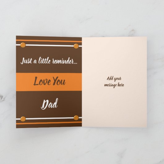 Vader & zoon beste vrienden bruin en oranje kaart (Binnen)