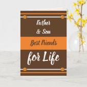 Vader & zoon beste vrienden bruin en oranje kaart (Gele Bloem)