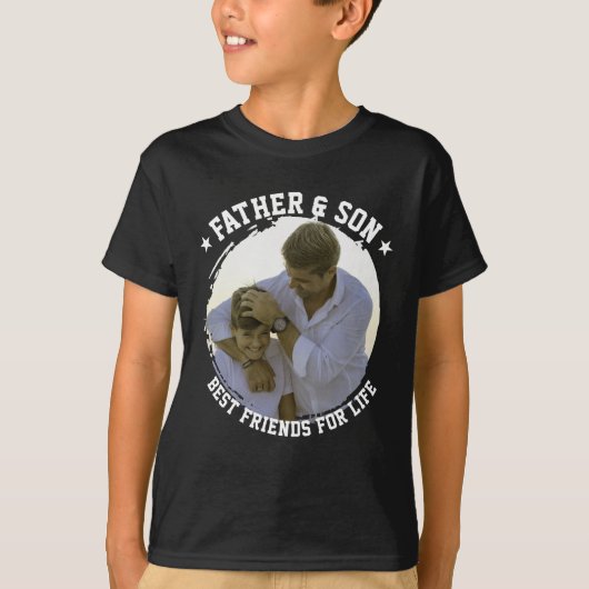 Vader & Zoon Custom Foto Beste Vriend Vaderdag T-shirt (Voorkant)