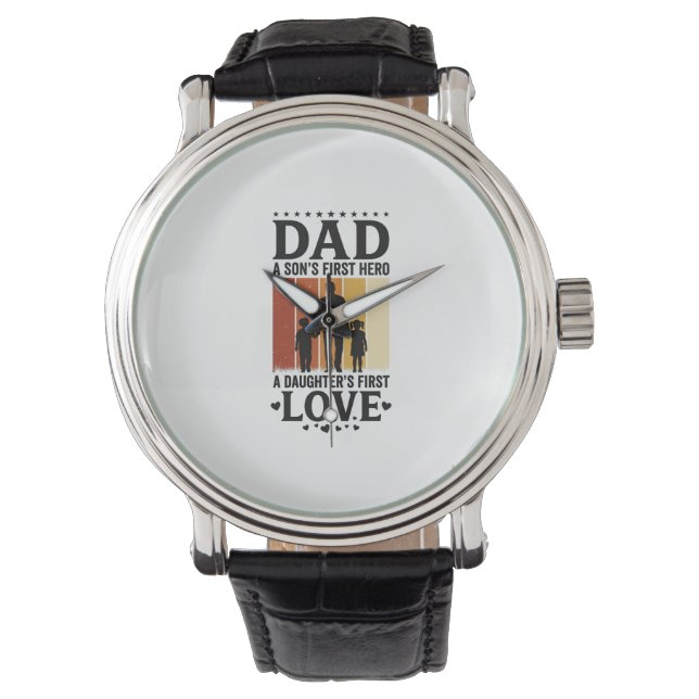 Vader Zoon Eerste Held Dochter Eerste Liefde Vinta Horloge (Voorkant)
