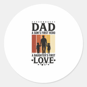 Vader Zoon Eerste Held Dochter Eerste Liefde Vinta Ronde Sticker