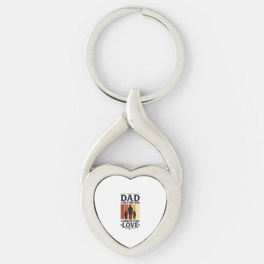 Vader Zoon Eerste Held Dochter Eerste Liefde Vinta Sleutelhanger (Voorkant)
