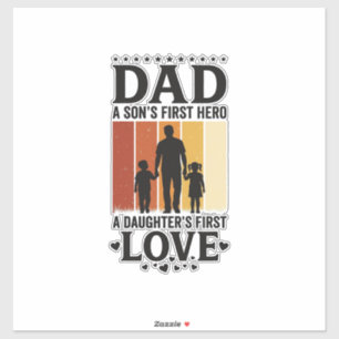 Vader Zoon Eerste Held Dochter Eerste Liefde Vinta Sticker