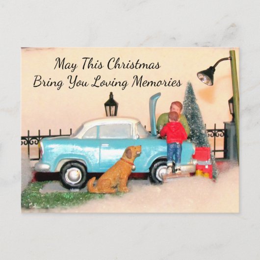 Vader & zoon- en autobonding - Briefkaart voor fee (Voorkant)