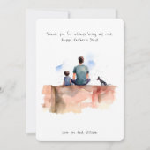 Vader, zoon en huishond | WATERVERF | VADERDAG Feestdagenkaart (Voorkant)