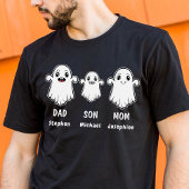 Vader zoon en moeder 3 persoons spookfamilie Hallo T-shirt