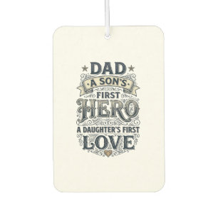 Vader Zoon Heldin Dochter Liefde Vintage Typografi Luchtverfrisser