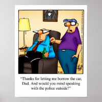 Vader & Zoon Humor "Leen de auto" Poster