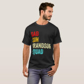 Vader zoon kleinzoon squad bijpassende opa vaders t-shirt (Voorkant volledig)