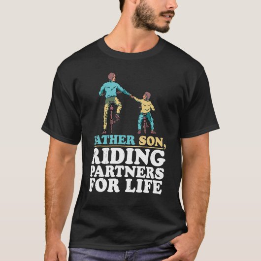 Vader Zoon Riding Partners voor het leven T-shirt (Voorkant)
