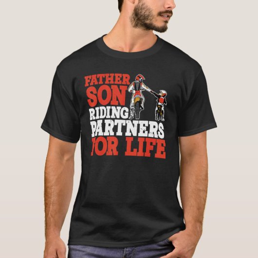 Vader Zoon Riding Partners voor het leven T-shirt (Voorkant)
