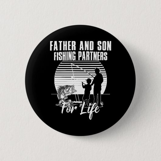 Vader & Zoon vispartner voor het leven Ronde Button 5,7 Cm (Voorkant)