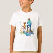 Vader Zoon Vist herinneringen | Hou van je vader T-shirt (Voorkant)