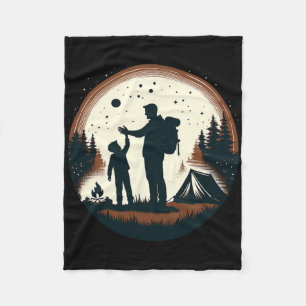 Vader Zoon Wandelend Berg Kamperen Buddies Zoon Va Fleece Deken