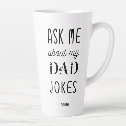 Vader zwart wit vader citaat grappig latte mok (Rechts)