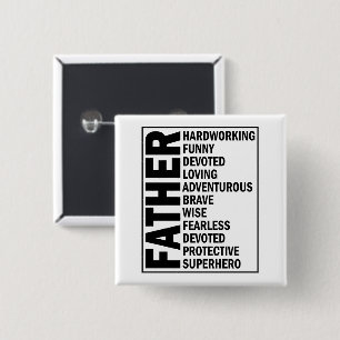 Vaderbijvoeglijk naamwoord Vaderdag Cool Dad Defin Vierkante Button 5,1 Cm