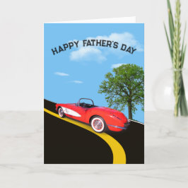 Vaderdag 1960 Rood en wit Corvette Kaart
