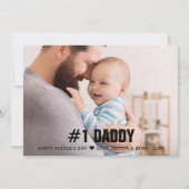 Vaderdag #1 Daddy Foto Plat Feestdagenkaart (Voorkant)
