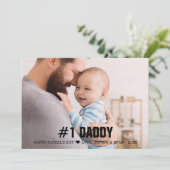 Vaderdag #1 Daddy Foto Plat Feestdagenkaart (Staand voorkant)