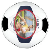 Vaderdag #1 Pap Foto gepersonaliseerd Voetbal (Gedraaid)
