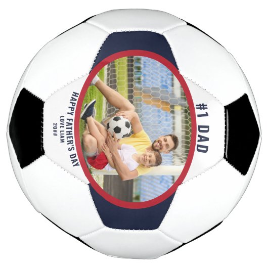Vaderdag #1 Pap Foto gepersonaliseerd Voetbal (Gedraaid)