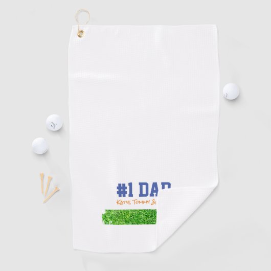 Vaderdag #1 PAPA Kinder namen Grass Fun Golfhanddoek (Insitu)