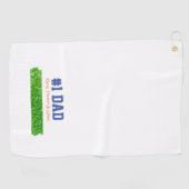 Vaderdag #1 PAPA Kinder namen Grass Fun Golfhanddoek (Horizontaal)