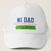 Vaderdag #1 PAPA Kinder NAMEN Grass Fun Trucker Pet (Voorkant)