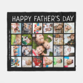 Vaderdag 21 Fotocollage Gepersonaliseerde Keepsake Fleece Deken (Voorkant (Horizontaal))