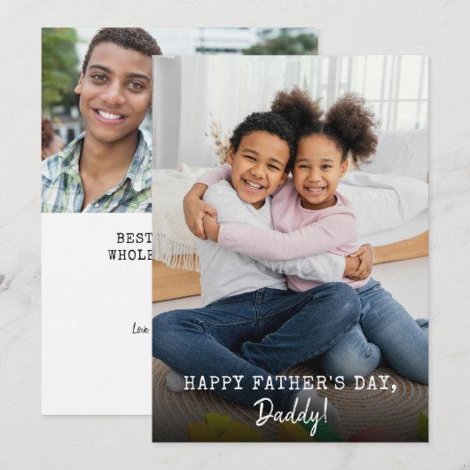Vaderdag 2 Foto's Feestdagenkaart (Voorkant / Achterkant)