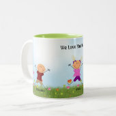 Vaderdag 2 jongens 1 Girl Stick Kinder Mok (Voorkant links)