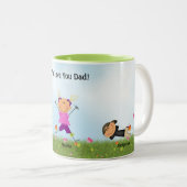 Vaderdag 2 jongens 1 Girl Stick Kinder Mok (Voorkant rechts)