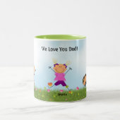 Vaderdag 2 jongens 1 Girl Stick Kinder Mok (Center)